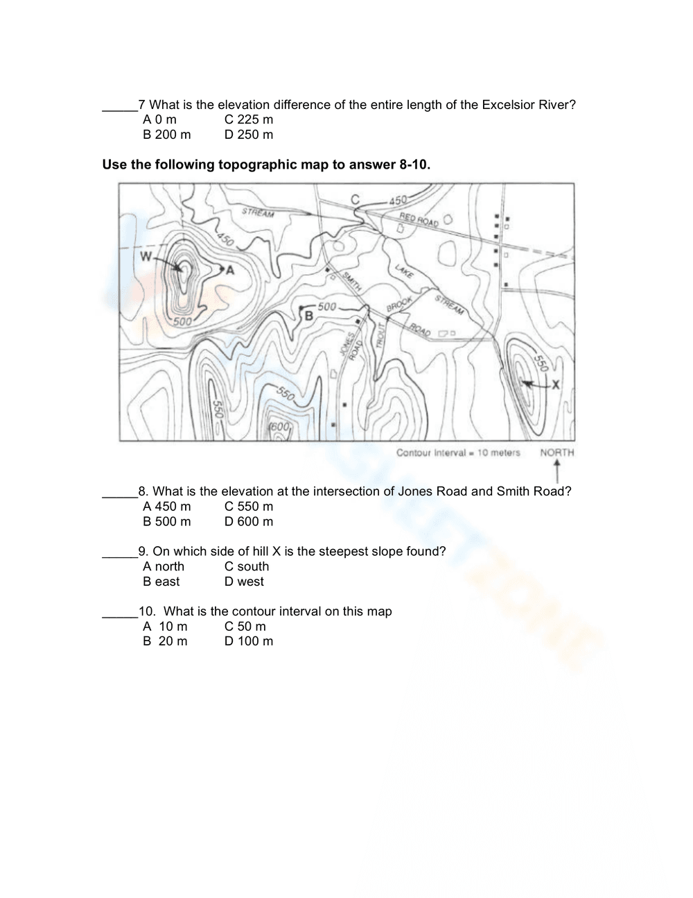 Topographic Map Analysis Worksheet - Page 2