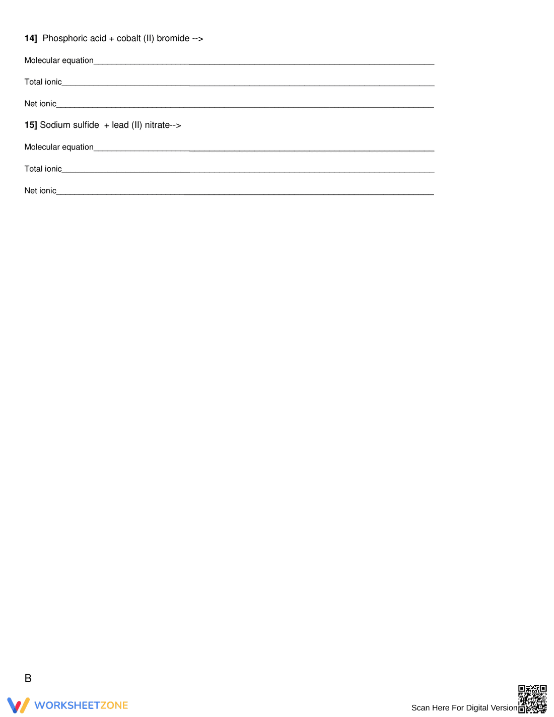 Updated Net Ionic Equations Practice - Page 3