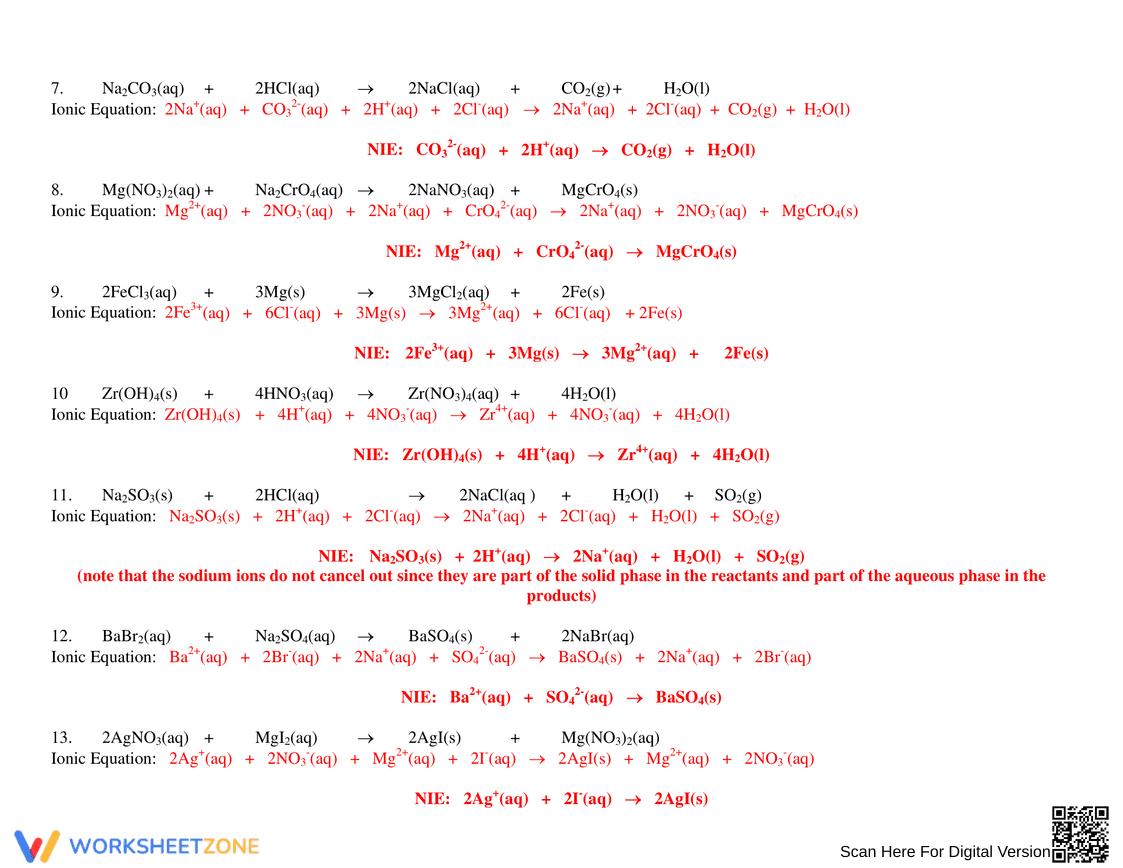 Net Ionic Equation Worksheet Answers - Page 2