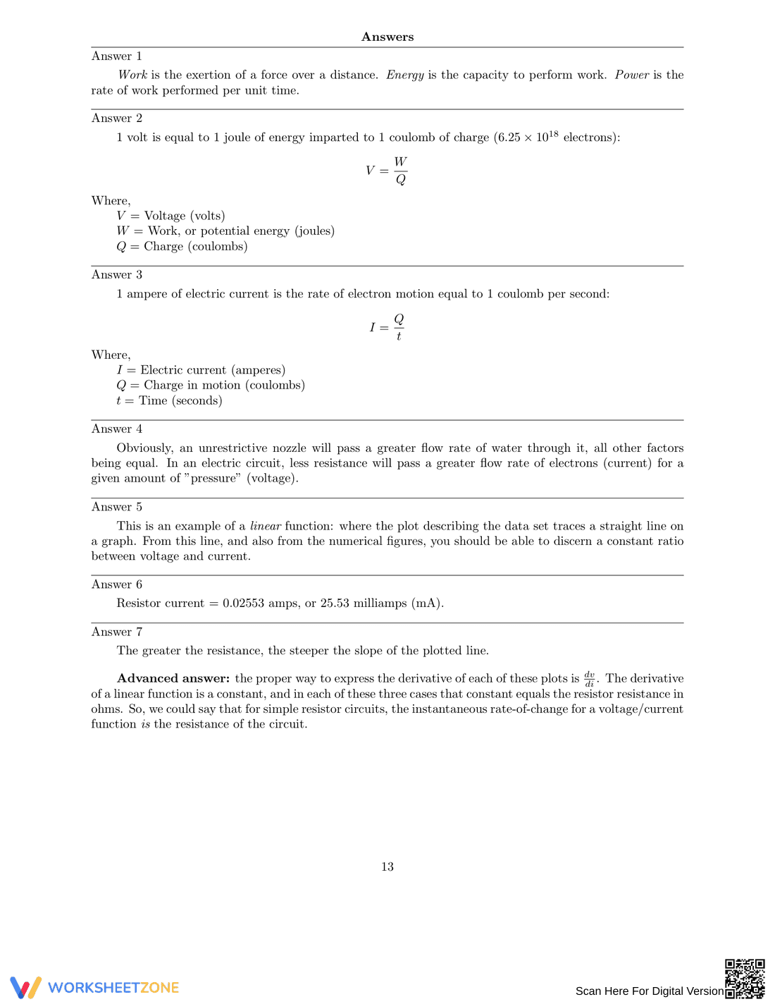 Ohm's Law Worksheet - Page 13