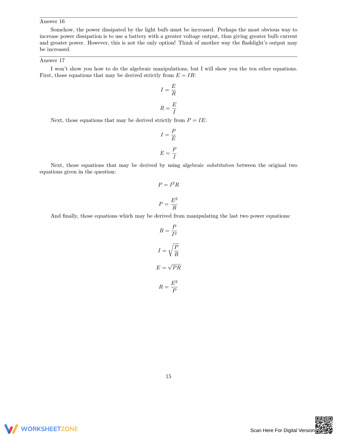 Ohm's Law Worksheet - Page 15