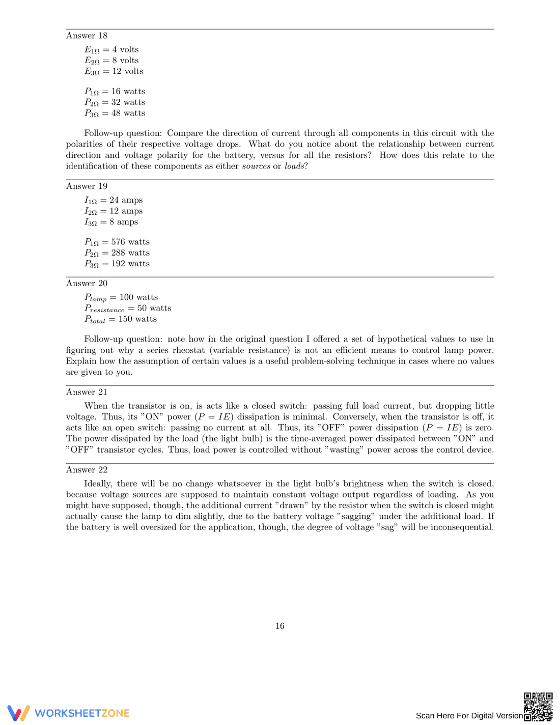 Ohm's Law Worksheet - Page 16