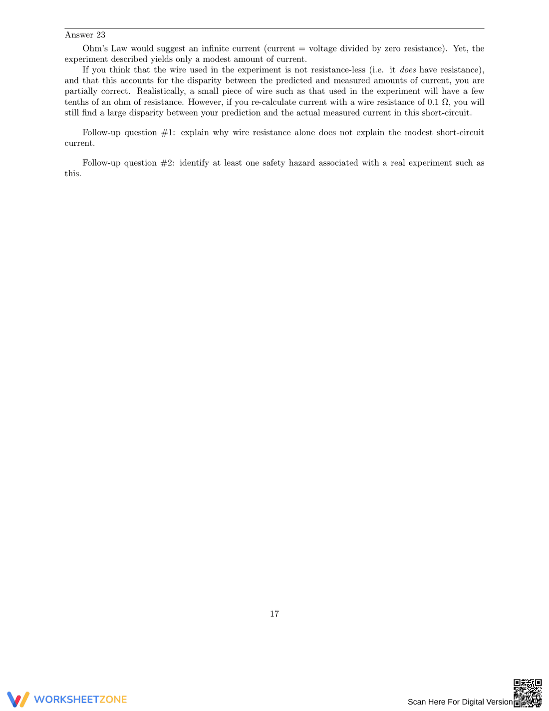 Ohm's Law Worksheet - Page 17