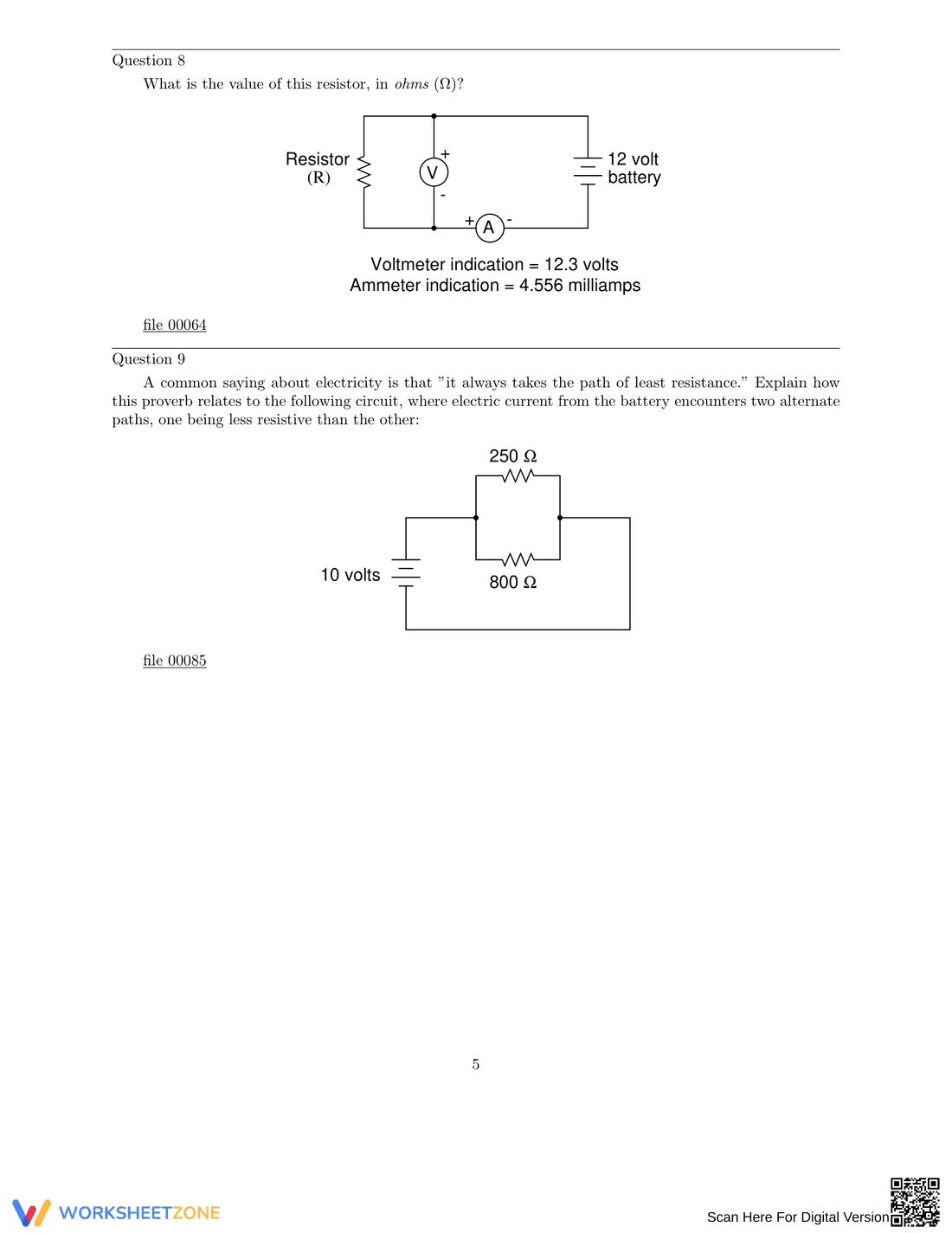Ohm's Law Worksheet - Page 5