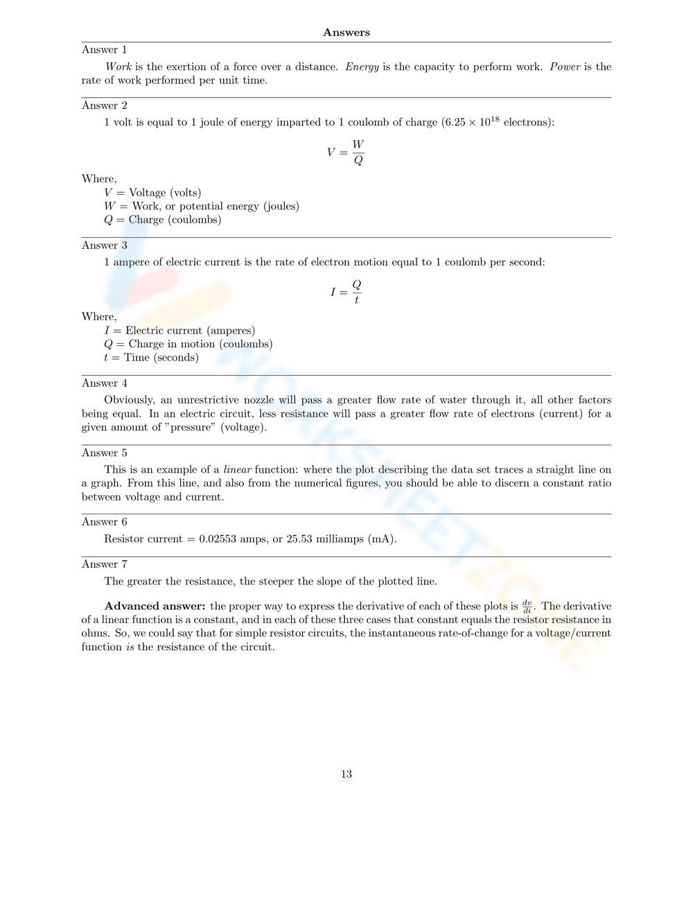 Ohm's Law Worksheet - Page 13