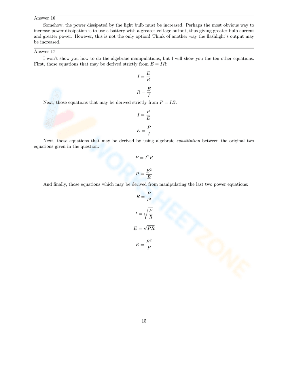 Ohm's Law Worksheet - Page 15