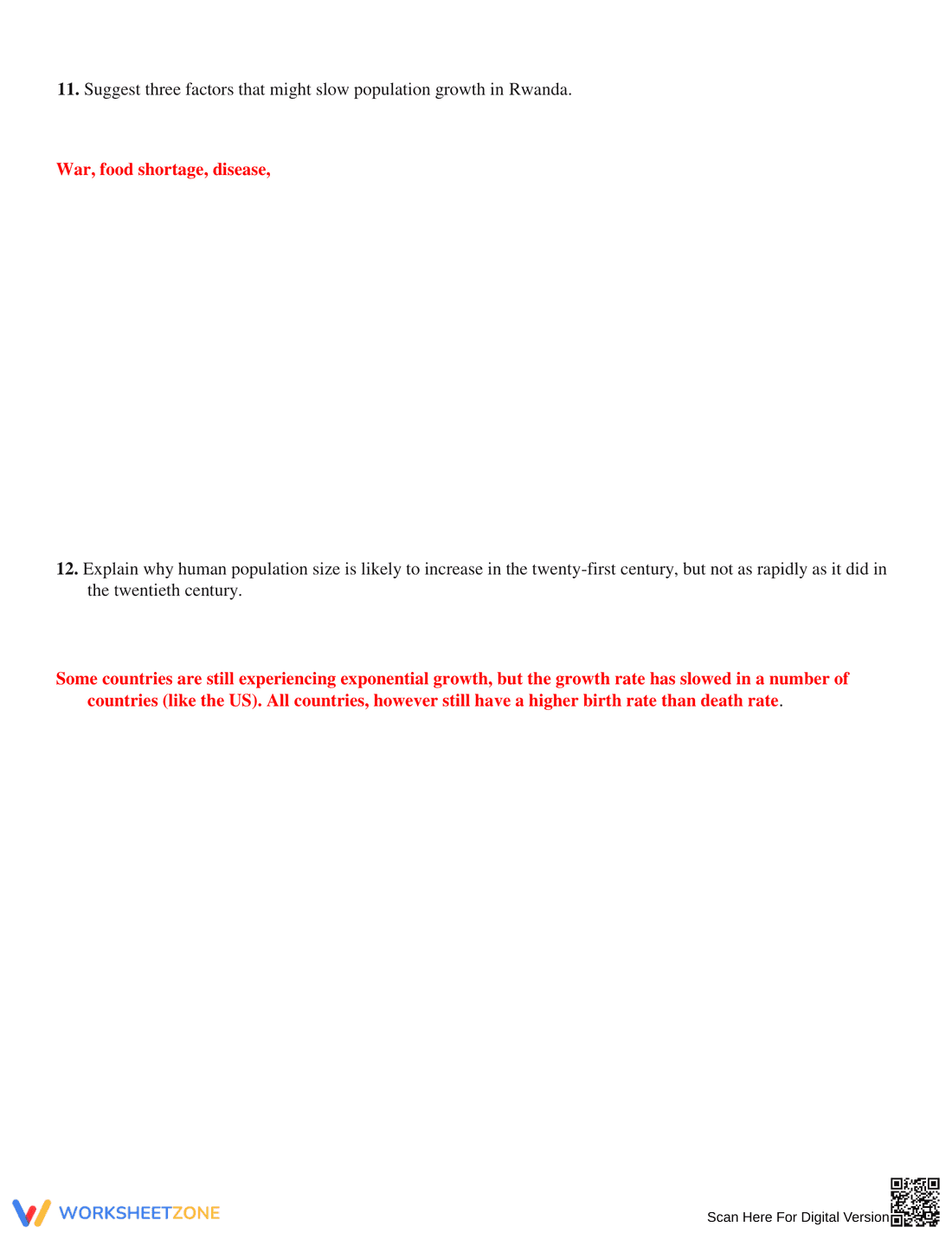 Human Population Growth Worksheet | Essential Grade 10-12 - Page 4