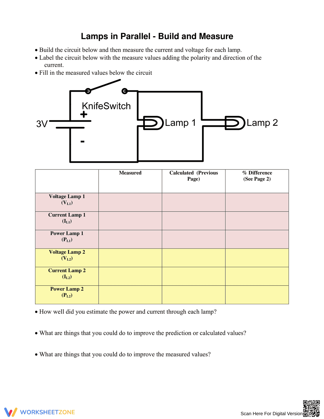 Ohm's Law Worksheet: Basic Circuits - Page 10