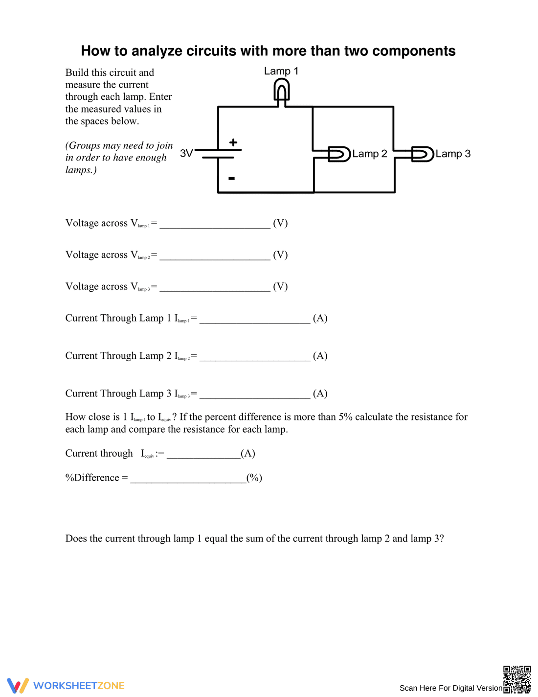 Ohm's Law Worksheet: Basic Circuits - Page 13