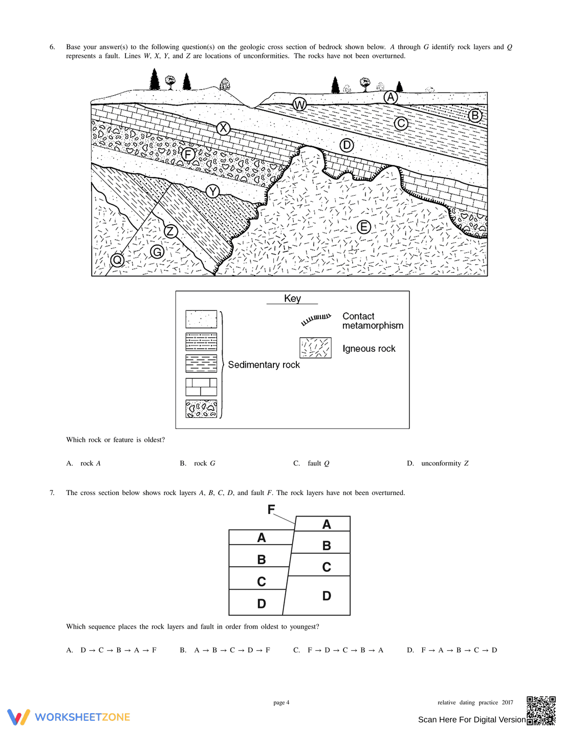 Relative Dating Practice Worksheet - Page 4