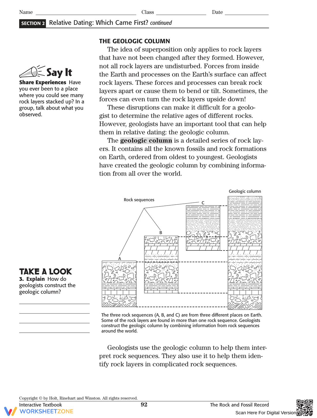 Geology Worksheet: Understanding Relative Dating - Page 2
