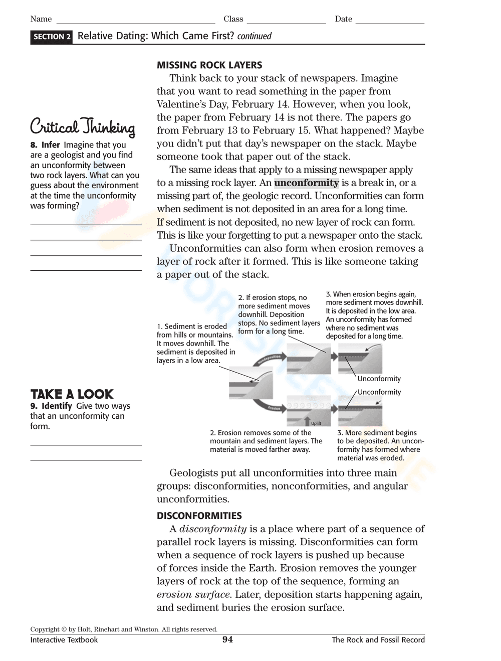 Geology Worksheet: Understanding Relative Dating - Page 4