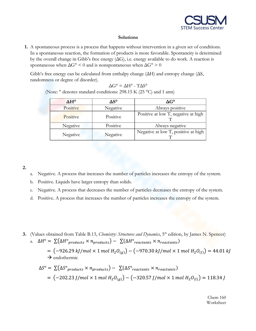 Thermodynamics Worksheet 3: Advanced Problems - Page 2