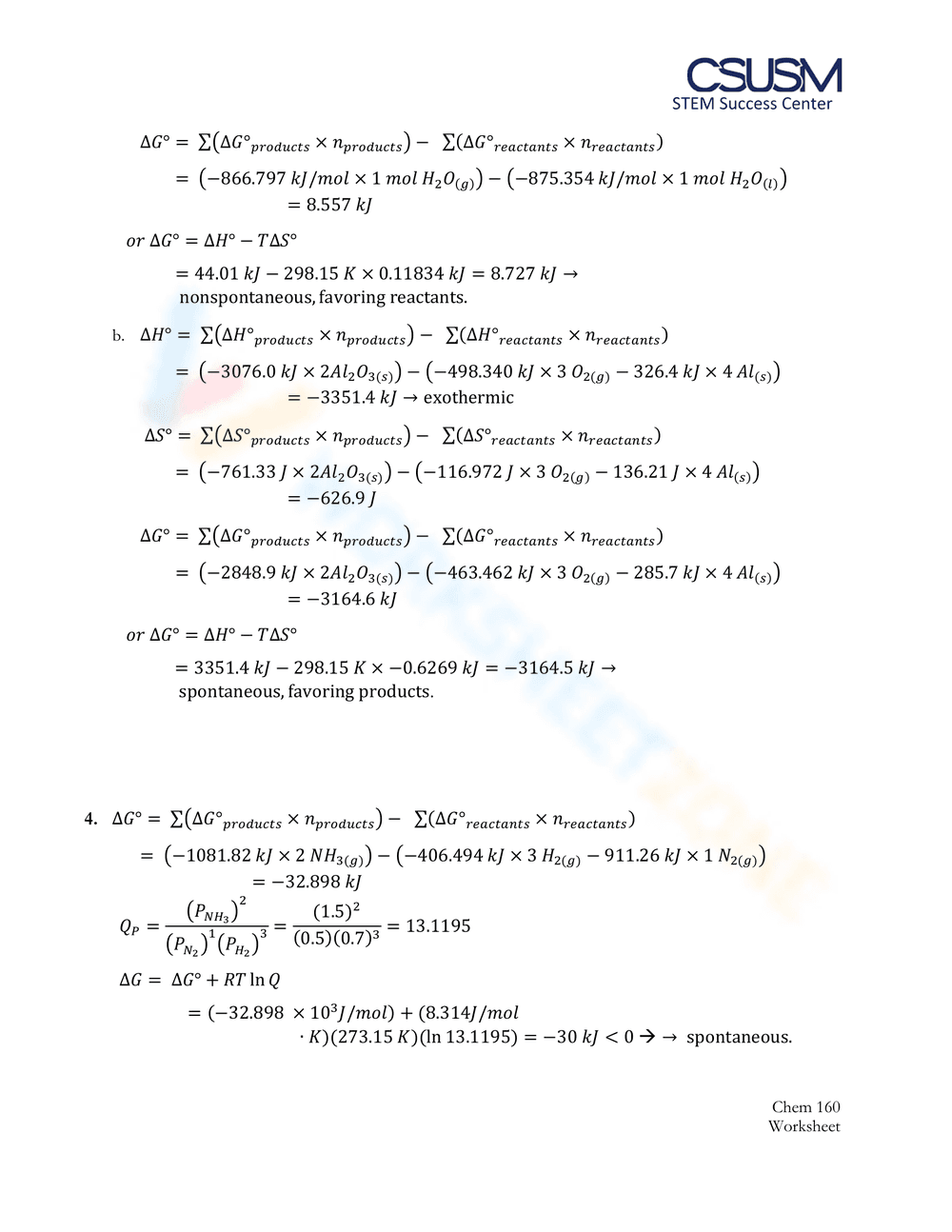 Thermodynamics Worksheet 3: Advanced Problems - Page 3