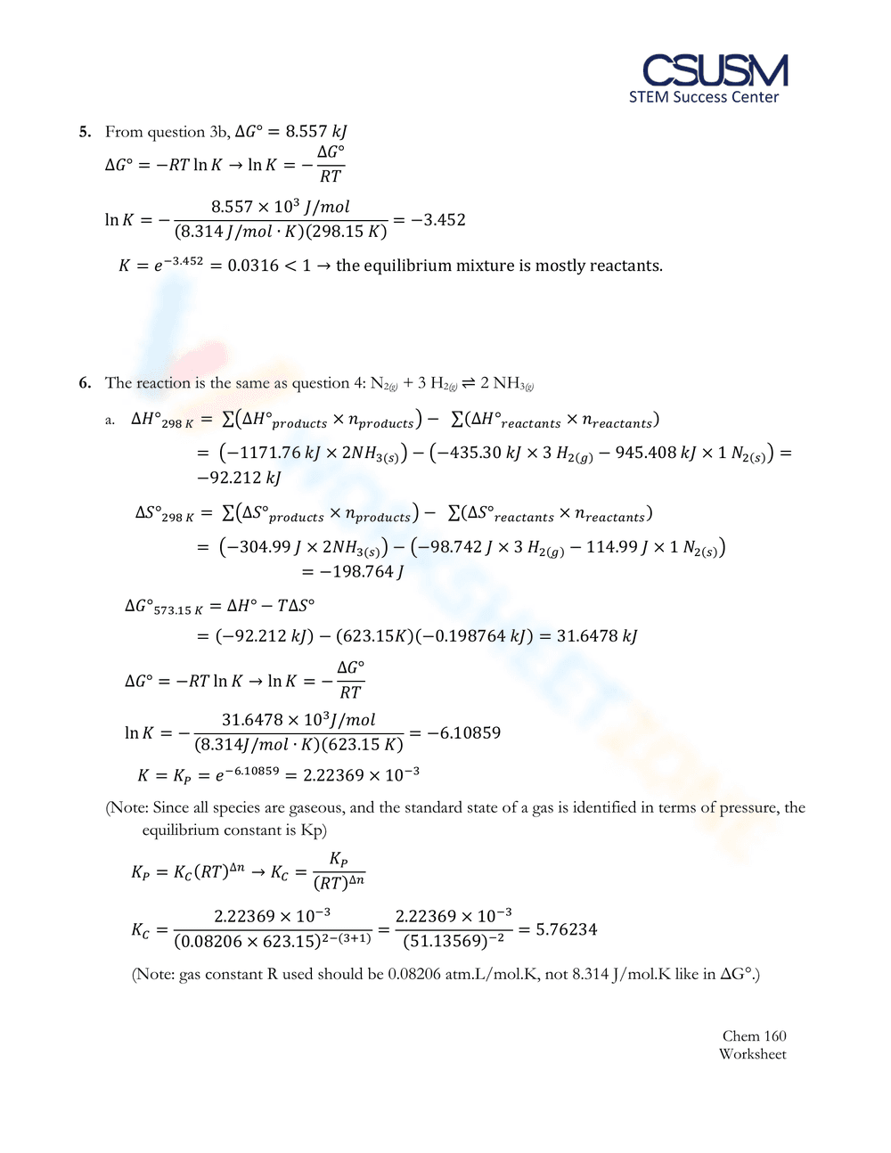 Thermodynamics Worksheet 3: Advanced Problems - Page 4