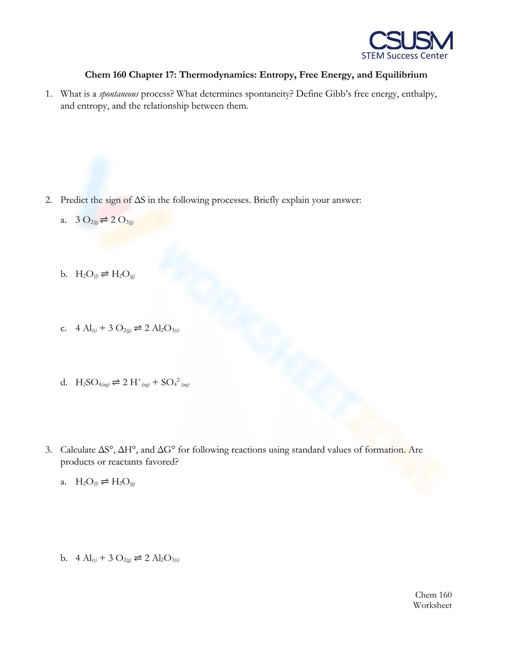 Thermodynamics Worksheet 3: Advanced Problems - Page 5