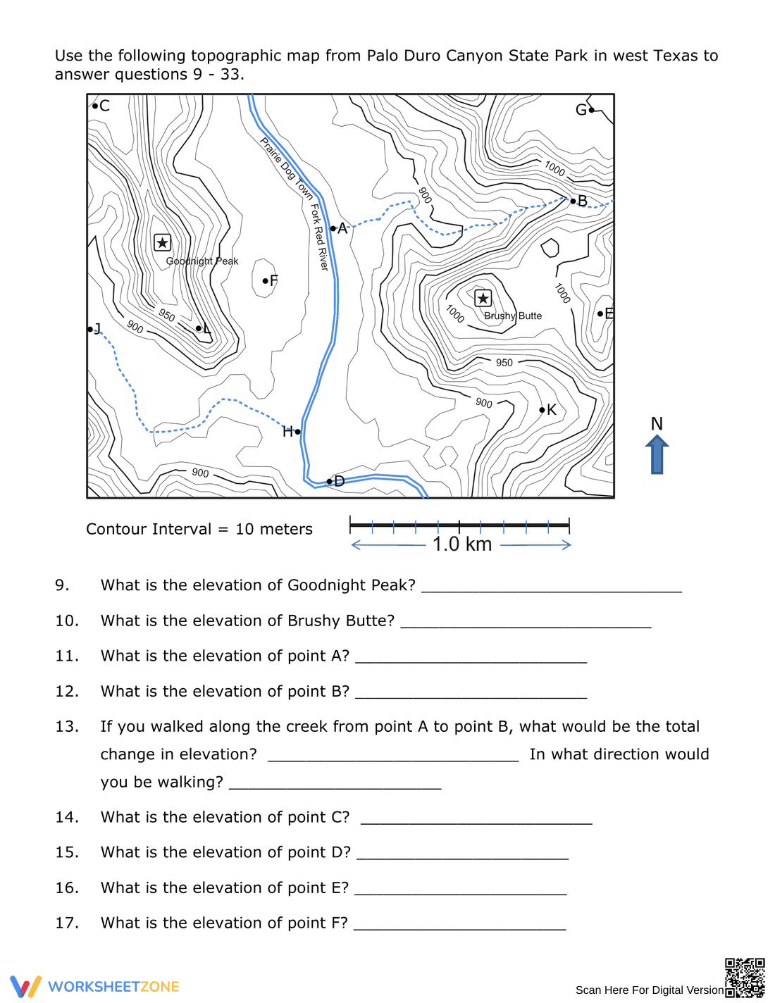 Topographic Map Reading Worksheet: Updated - Page 2
