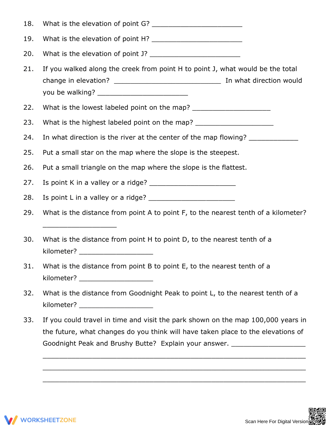 Topographic Map Reading Worksheet: Updated - Page 3