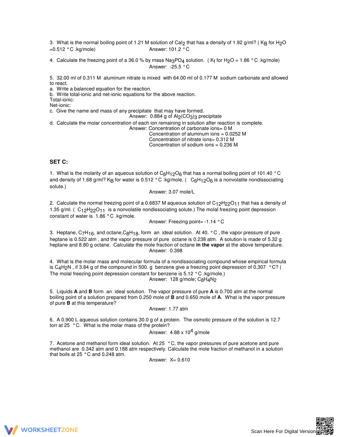 Solutions and Colligative Properties: Worksheet Guide - Page 2