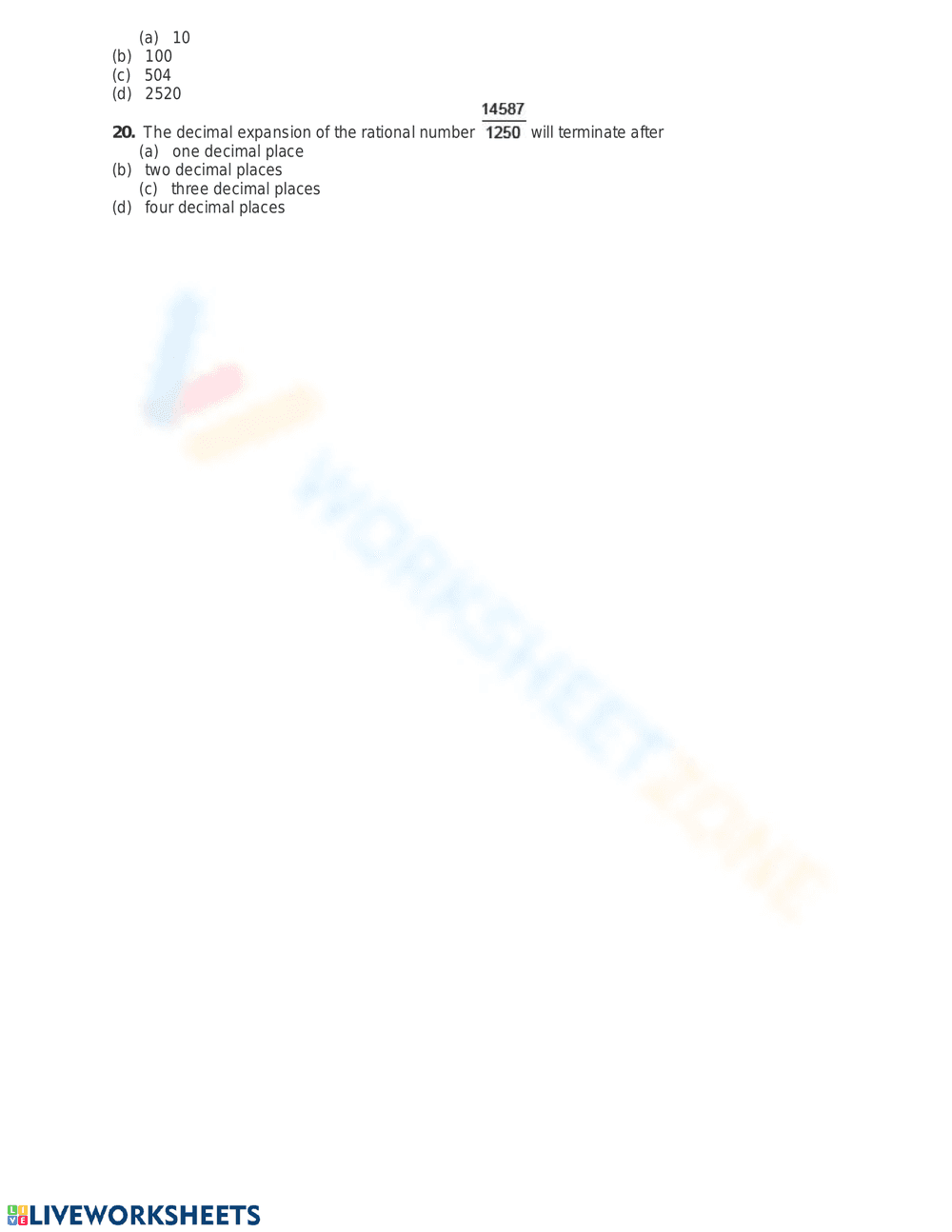 Test Prep: Multiple Choice Questions Worksheet - Page 3