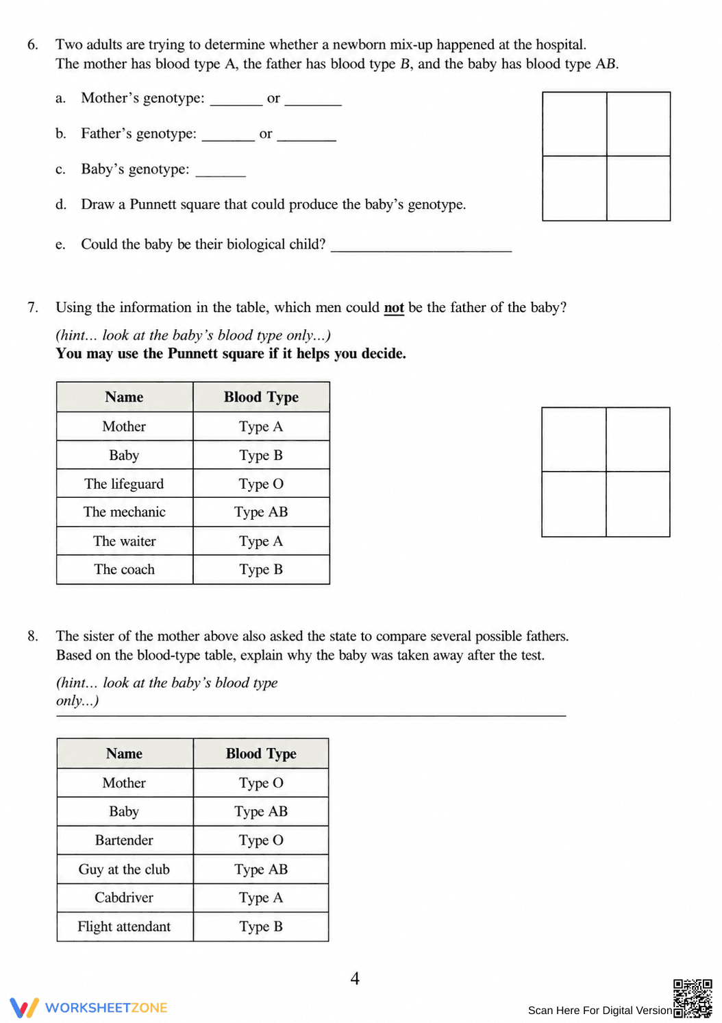 Printable Genetics & Punnett Squares Packet | Grade 9-10 - Page 4