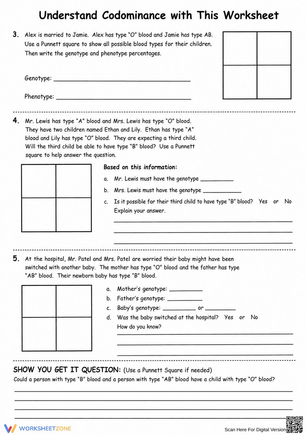 Codominance & Blood Types Worksheet | Grade 9 Printable - Page 2