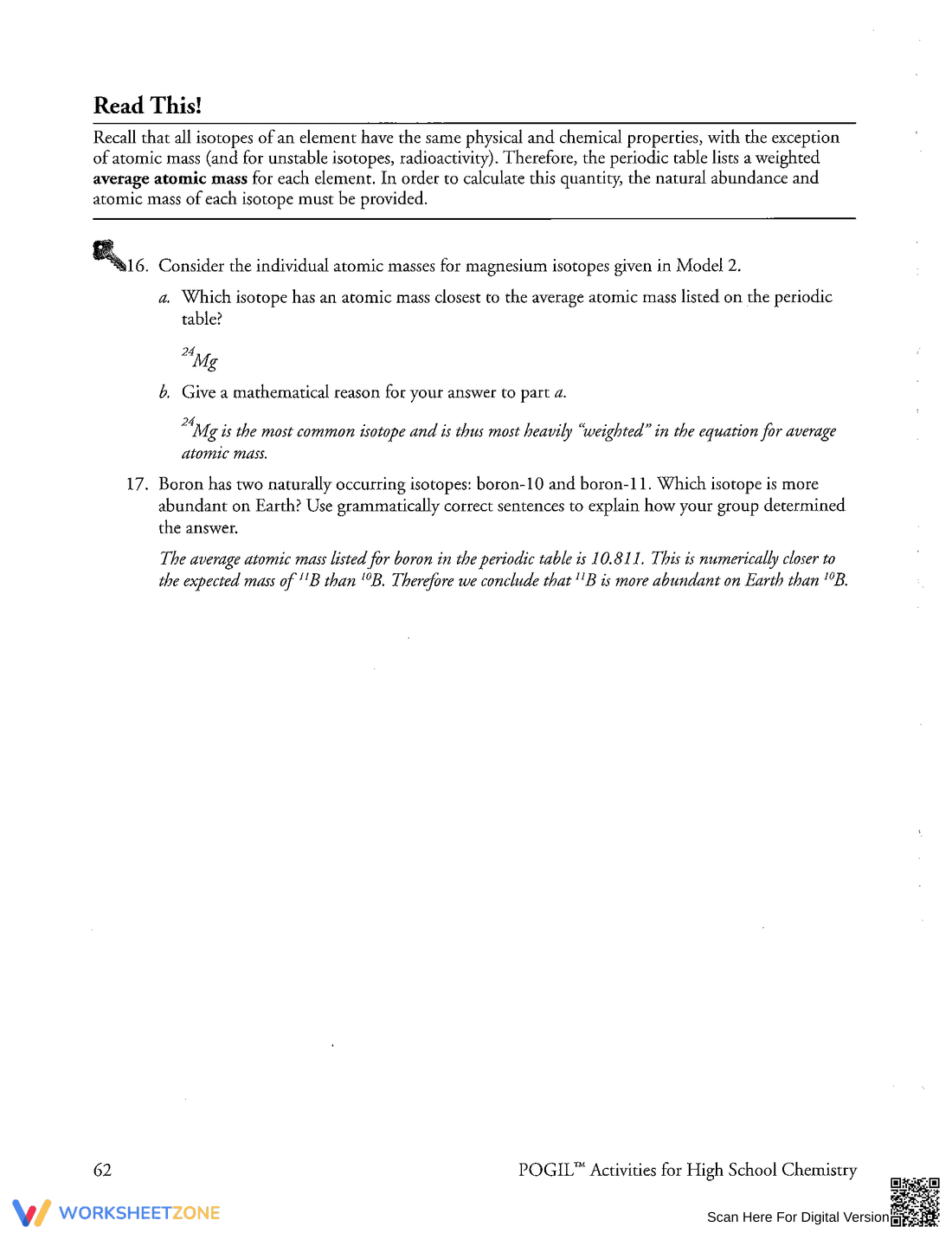 Calculate Average Atomic Mass: Chemistry Worksheet - Page 4