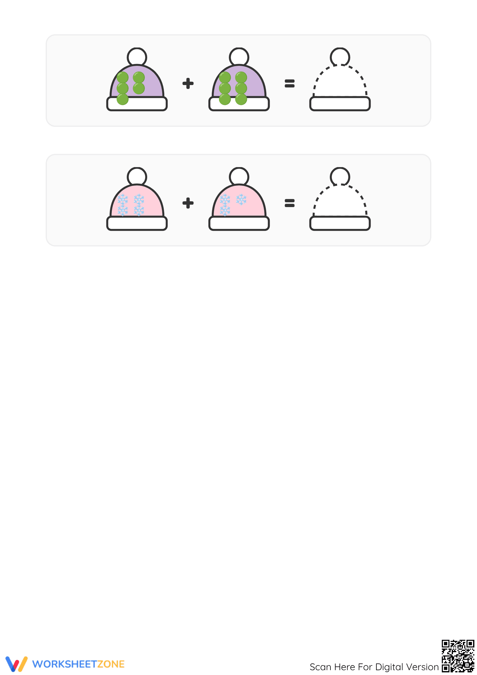 Winter Addition Worksheet | Essential Kindergarten Math - Page 2