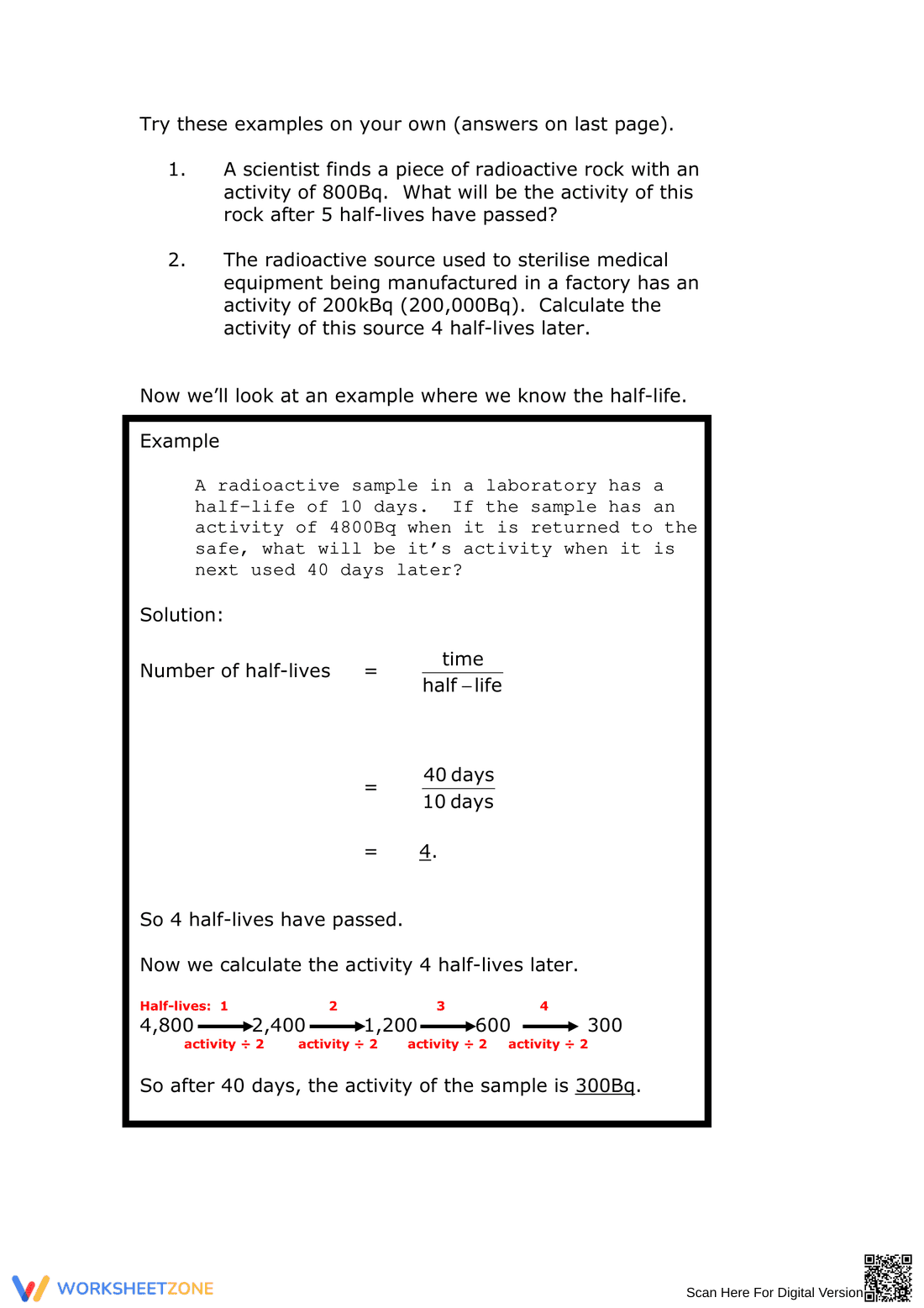 Half-Life Calculation Problems - Page 3