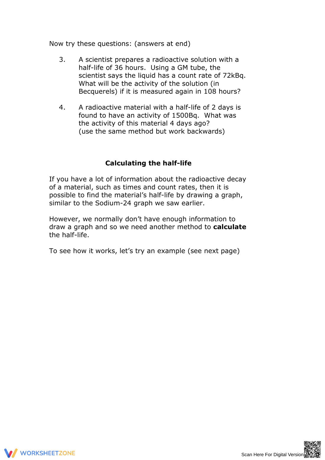 Half-Life Calculation Problems - Page 4