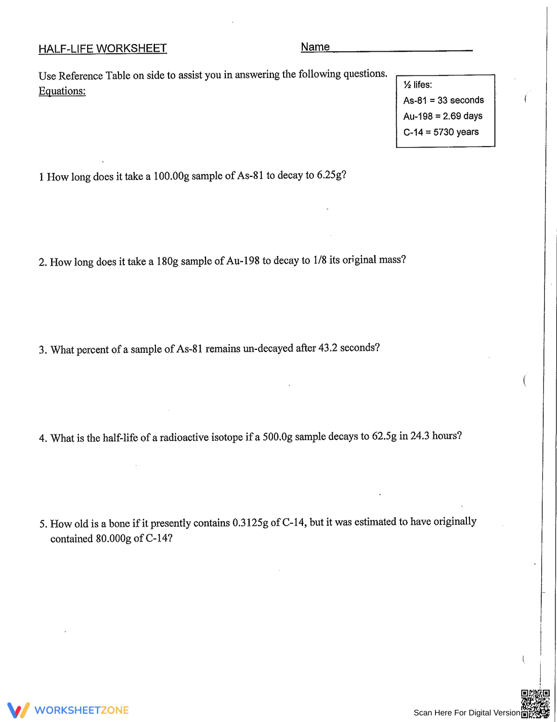 Solving Half-Life Problems - Page 2