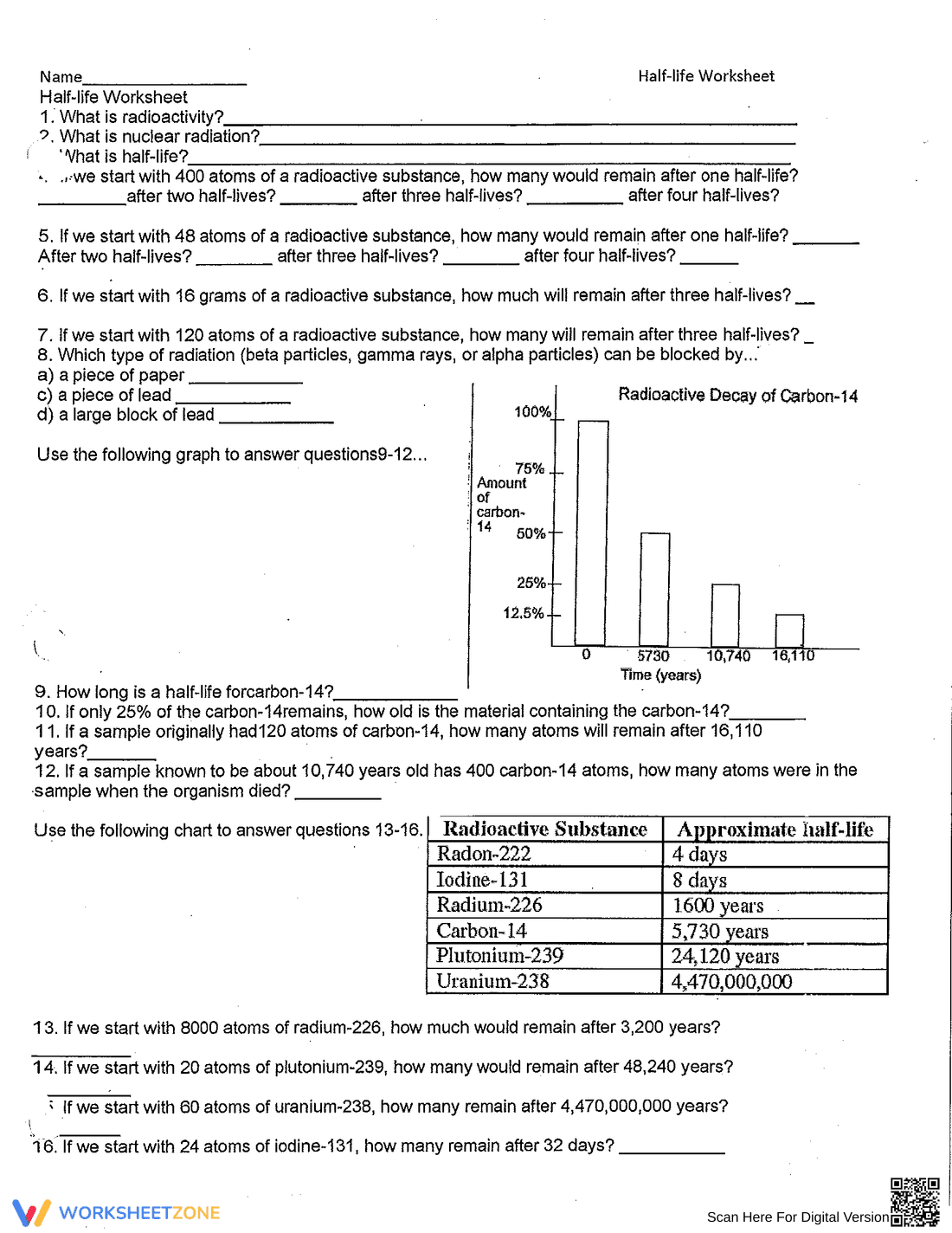 Solving Half-Life Problems - Page 3