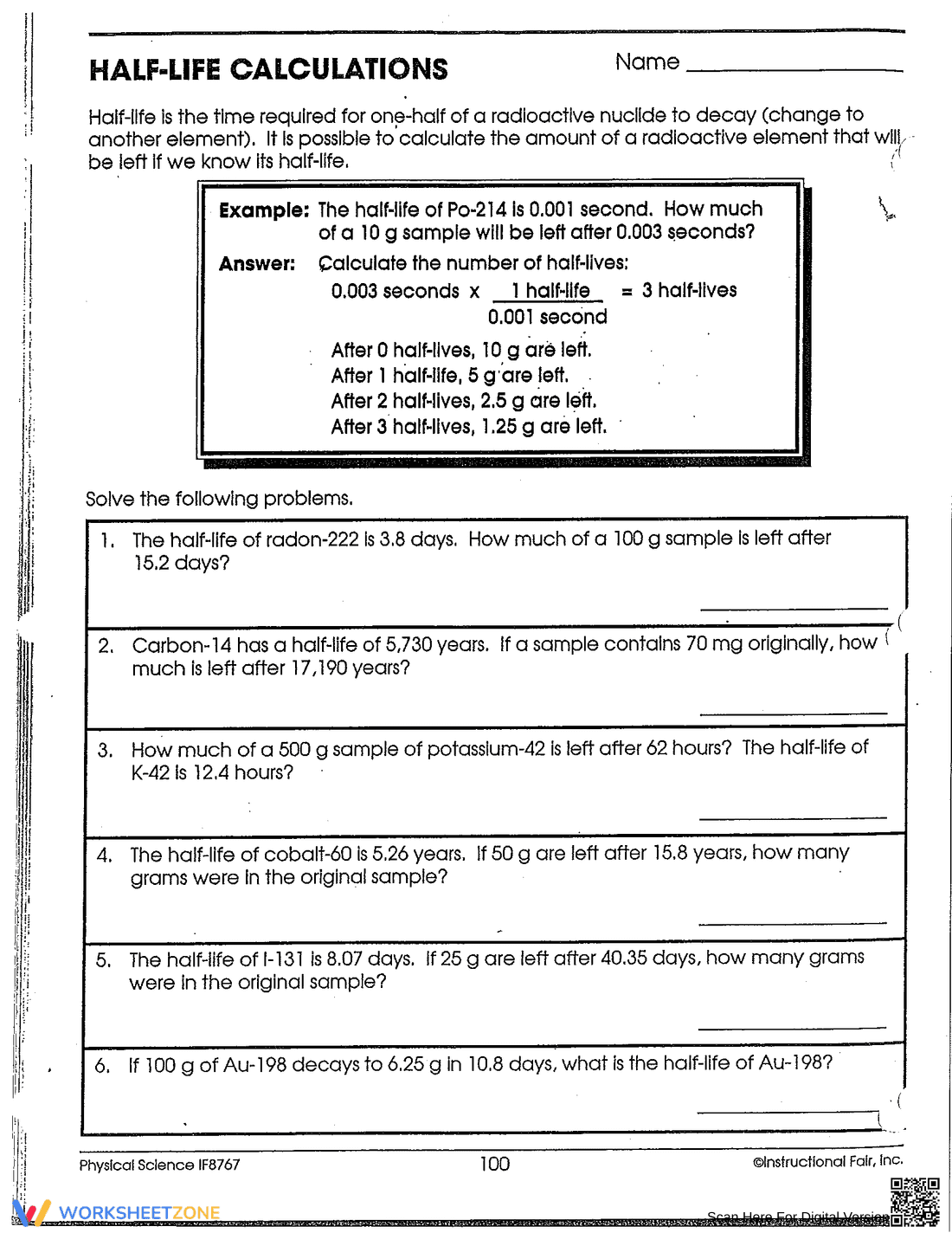 Solving Half-Life Problems - Page 4