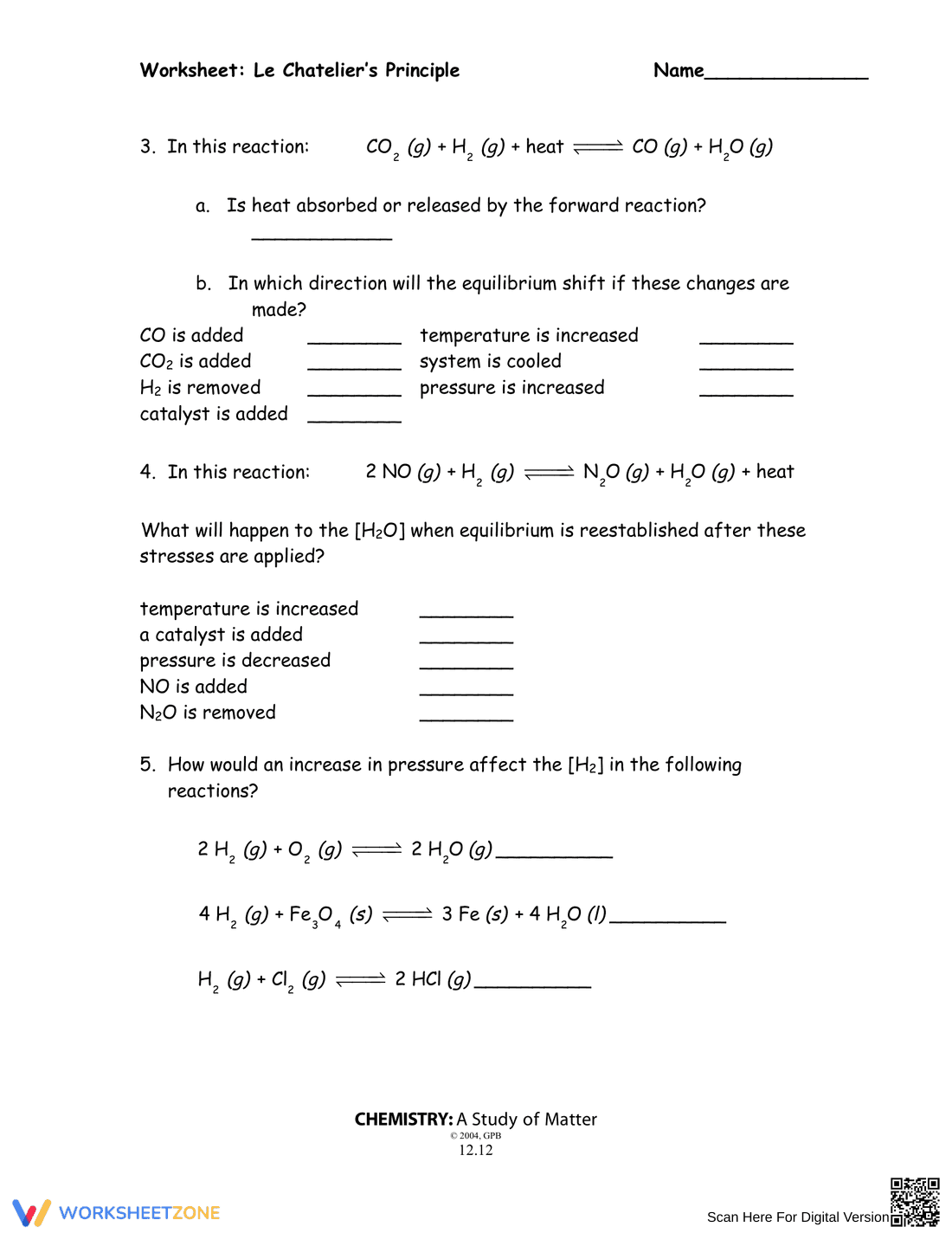 Applying Le Chatelier's Principle - Page 2