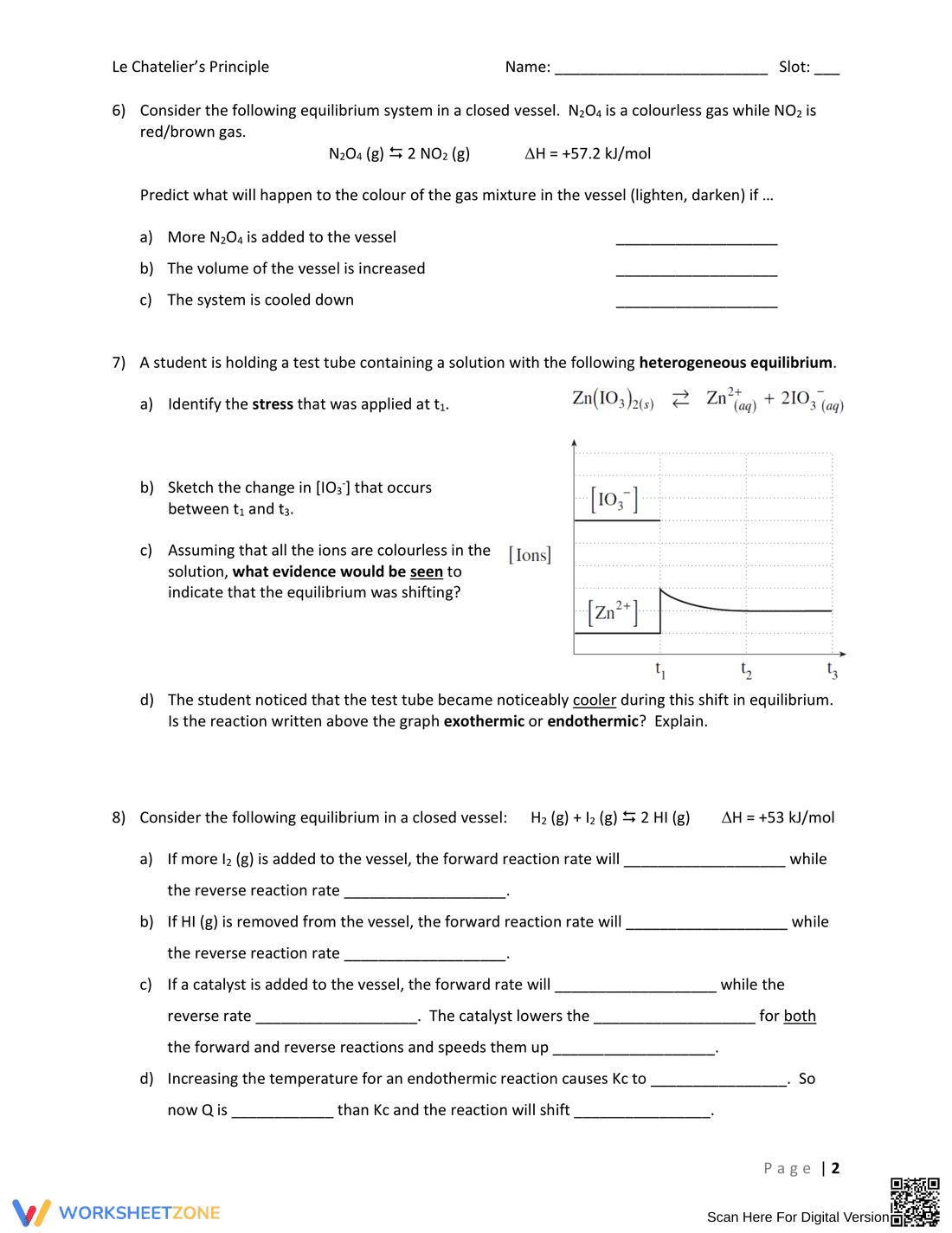 Le Chatelier's Principle Practice - Page 2