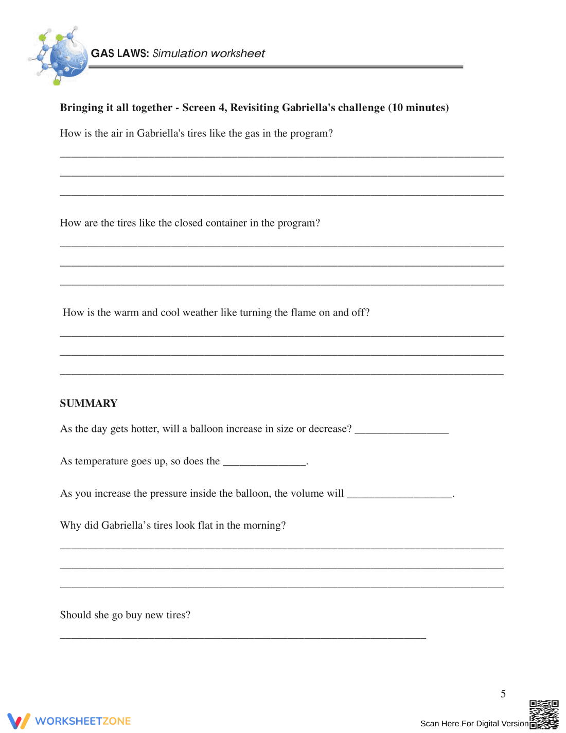 Advanced Charles's Law Worksheet - Page 5