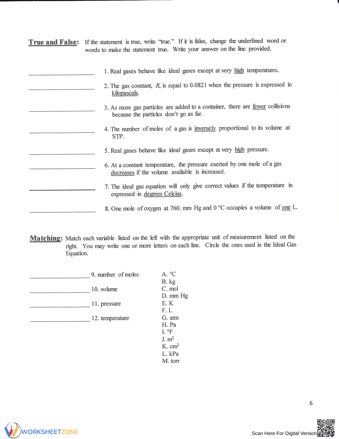 Charles's Law: Gas Laws Chemistry Worksheet - Page 12