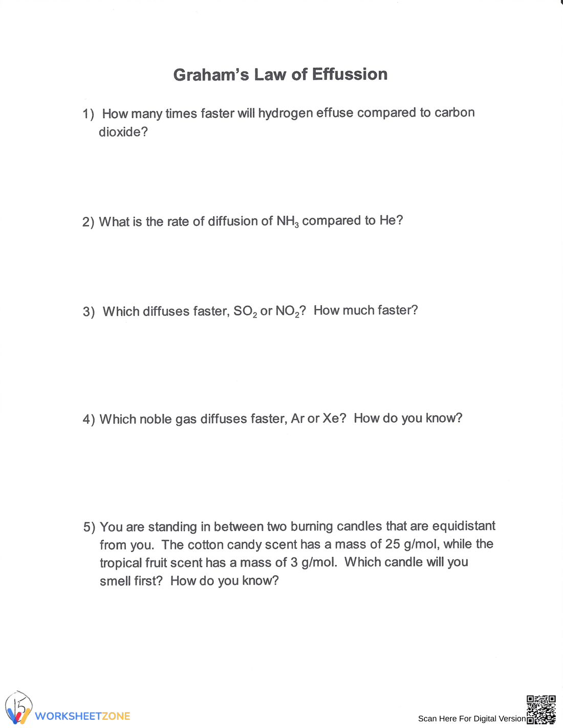 Charles's Law: Gas Laws Chemistry Worksheet - Page 15