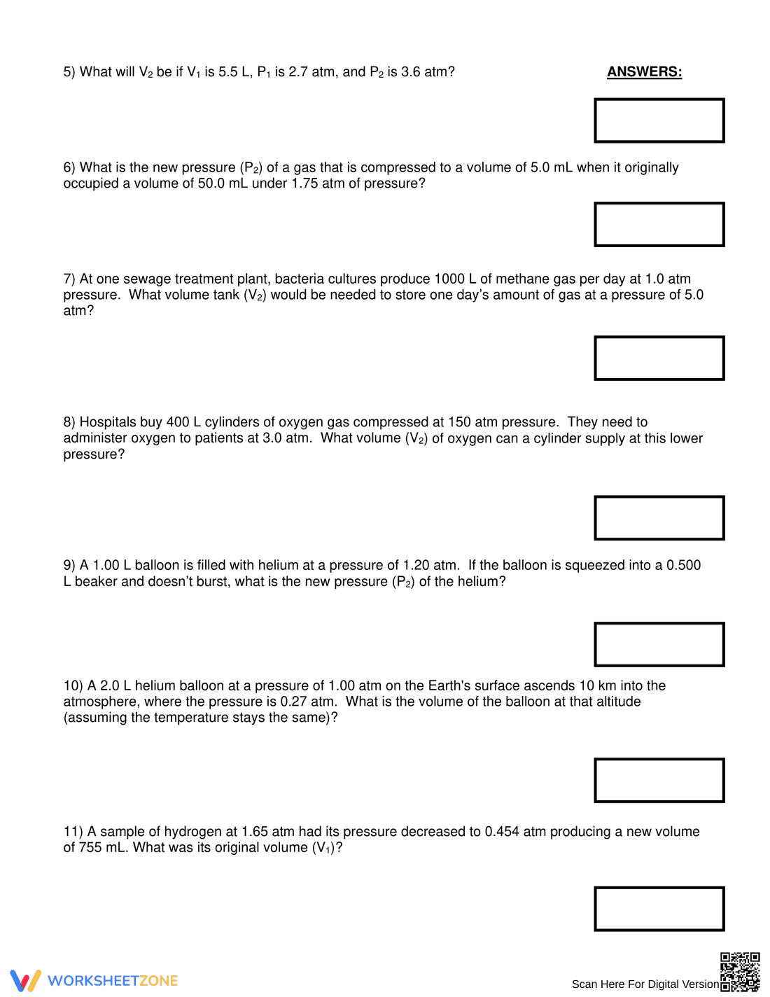Boyle's Law Worksheet: Gas Laws in Chemistry - Page 2
