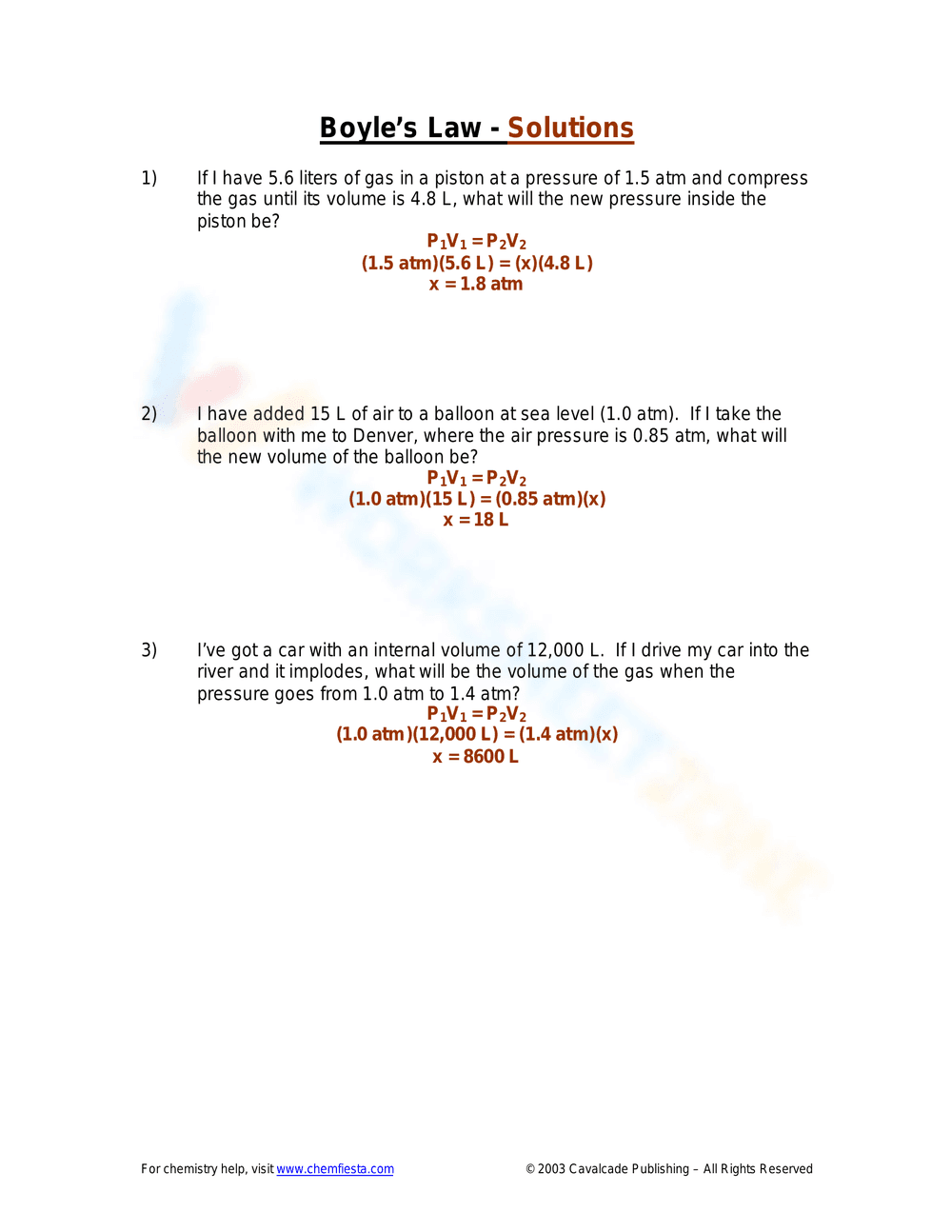 Practice Boyle's Law with This Worksheet - Page 2