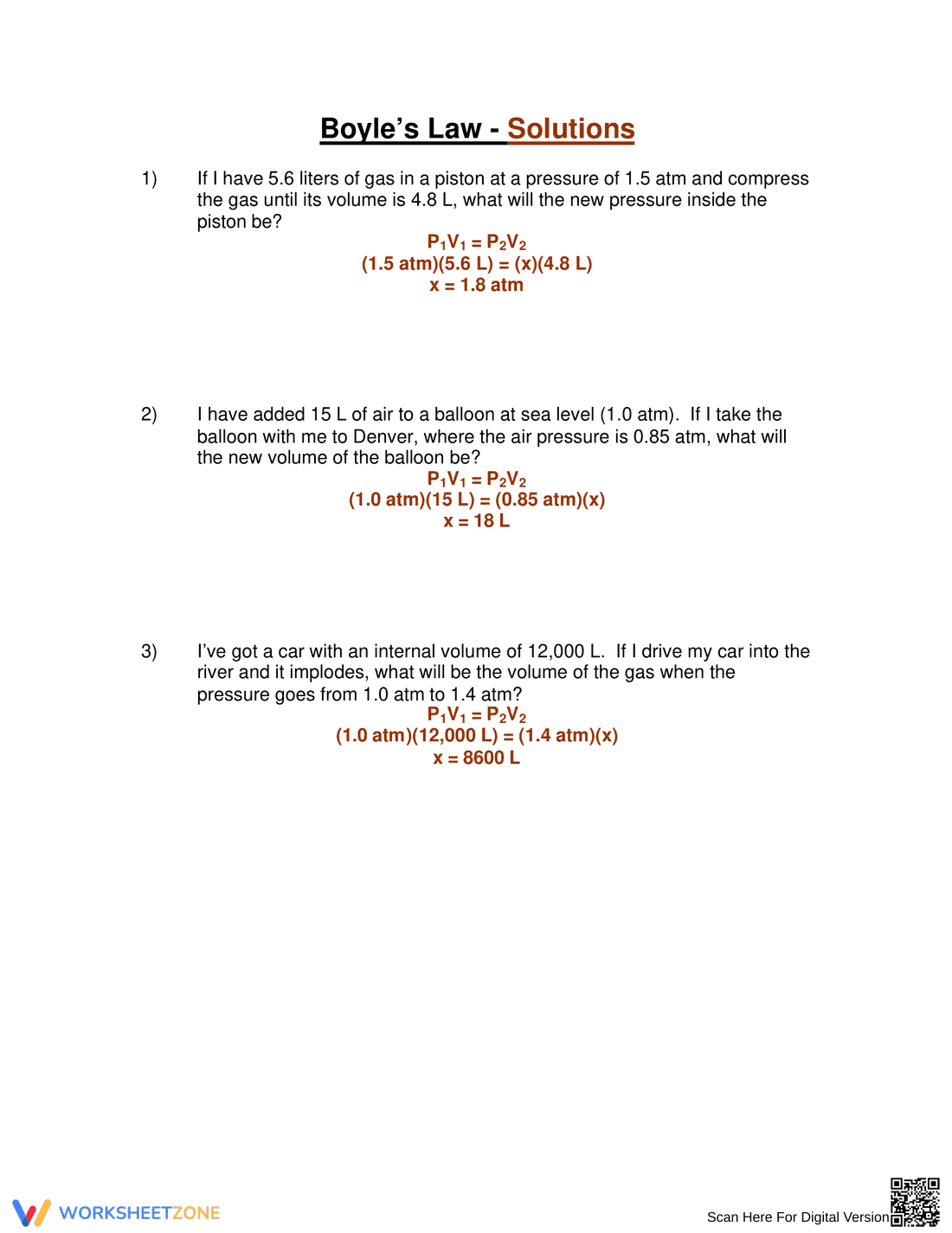 Practice Boyle's Law with This Worksheet - Page 2