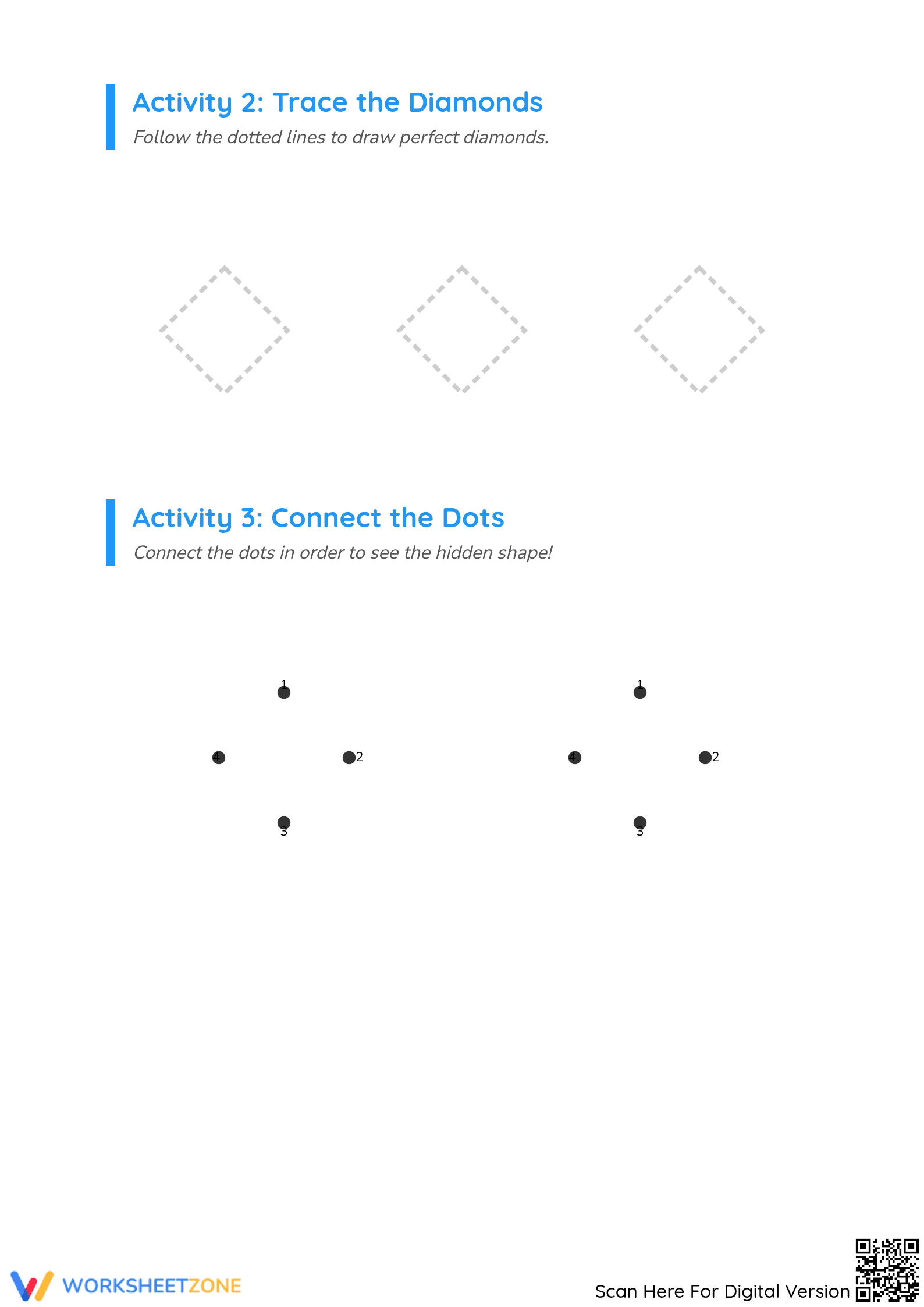 Essential Diamond Shape Recognition Worksheet | Grade K - Page 2