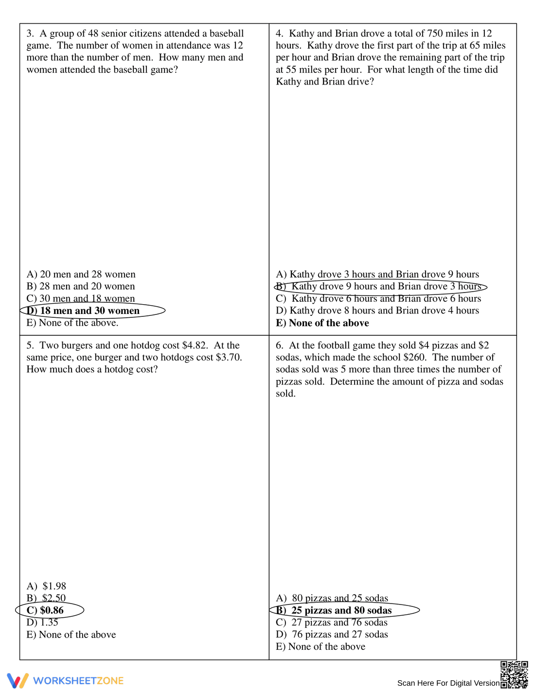 Review: Systems of Equations Word Problems - Page 3