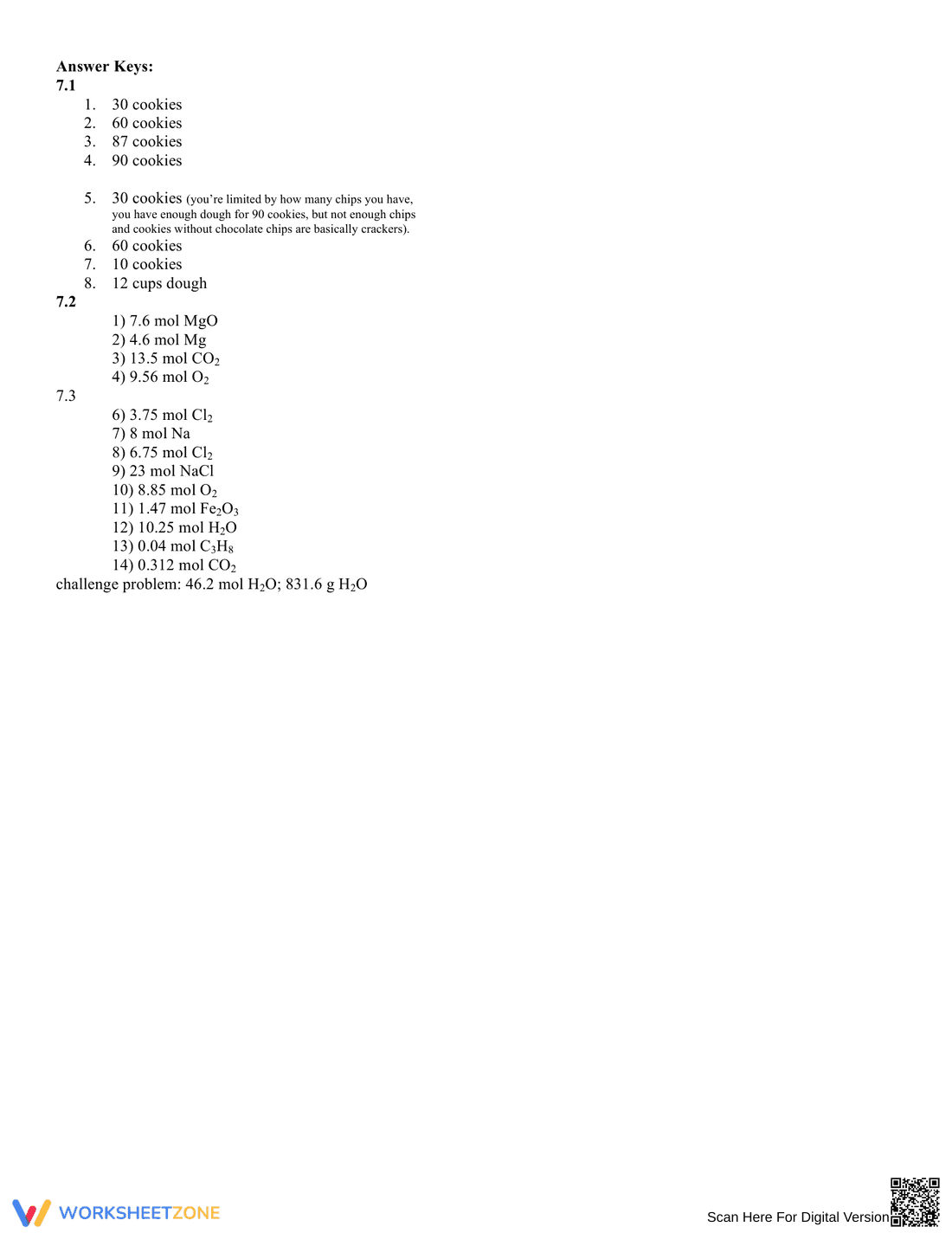 Intro to Mole Ratio: Stoichiometry Worksheet - Page 7