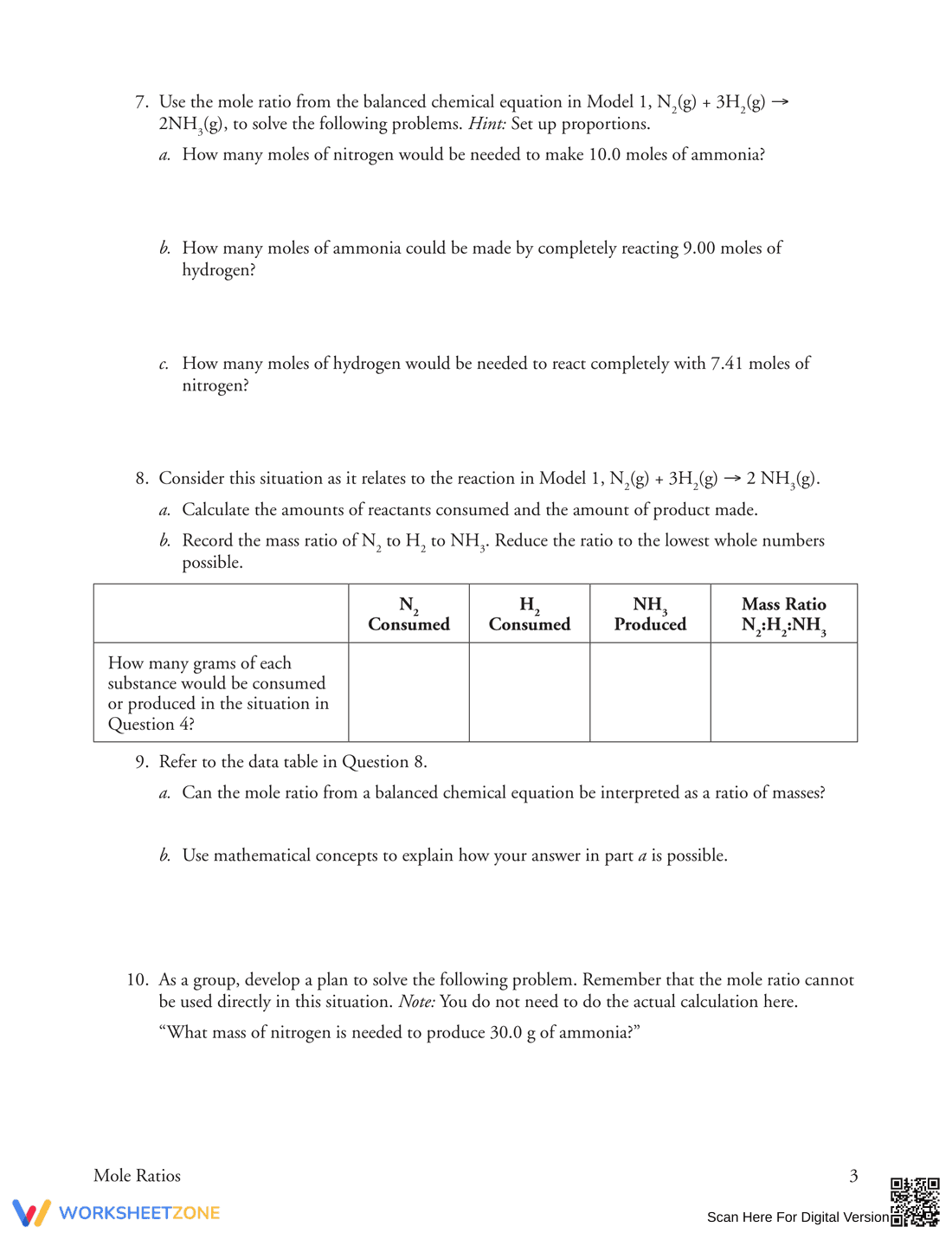 Practice with Mole Ratios - Page 3
