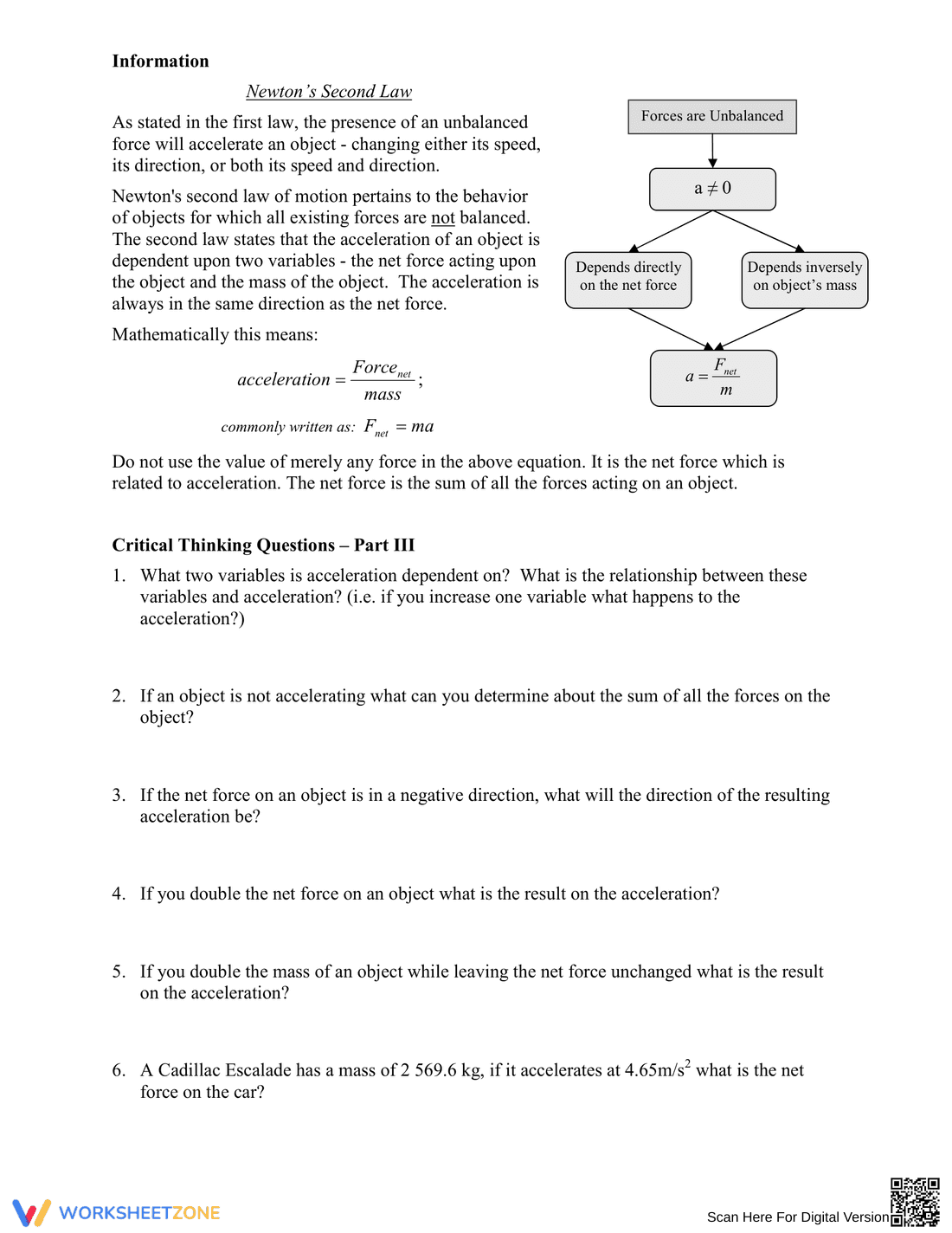 Updated Newton's Laws of Motion Worksheet - Page 5