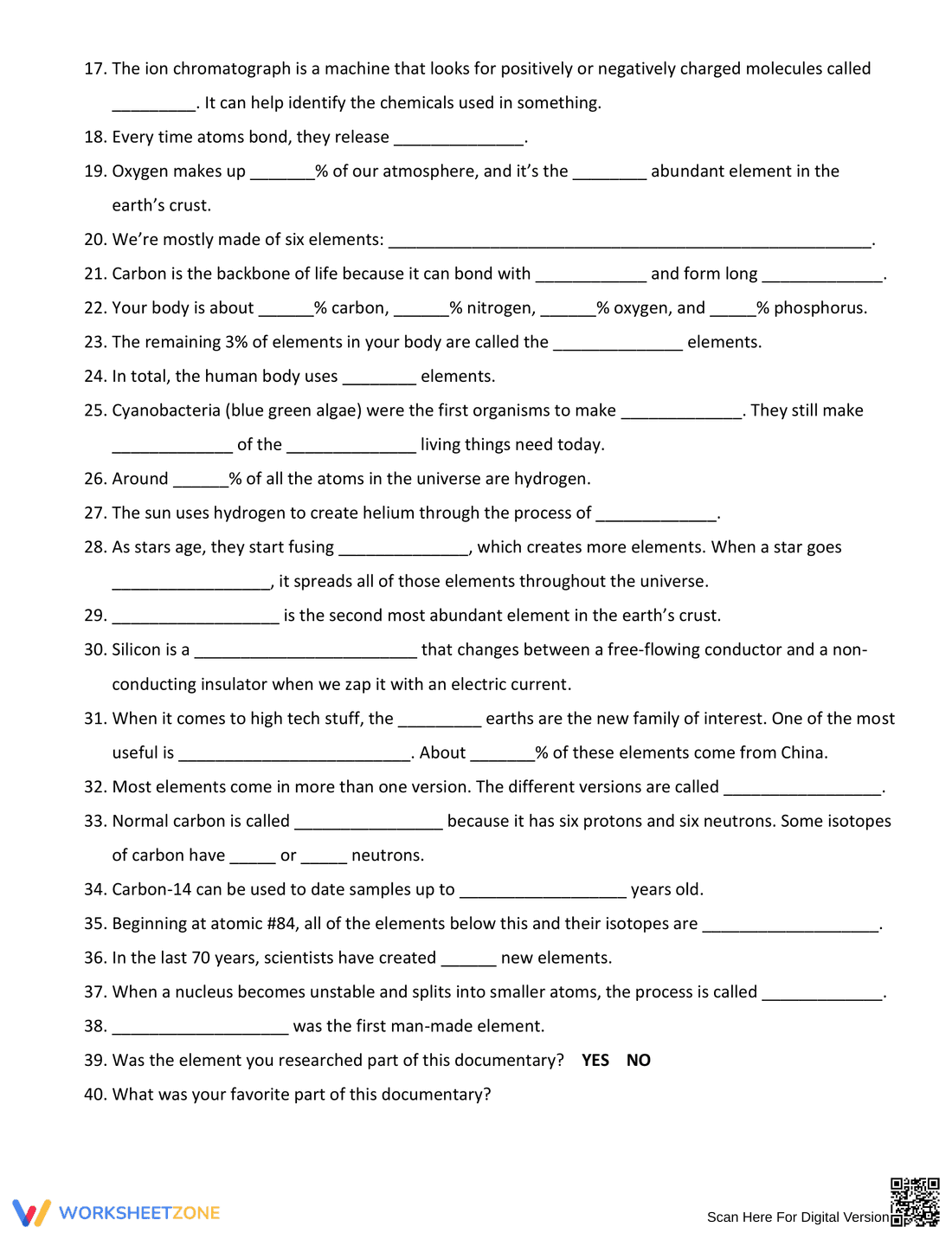 NOVA: Hunting the Elements Worksheet - Page 2