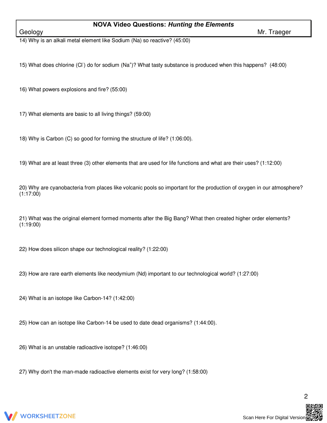 NOVA: Hunting the Elements Video Questions - Page 2
