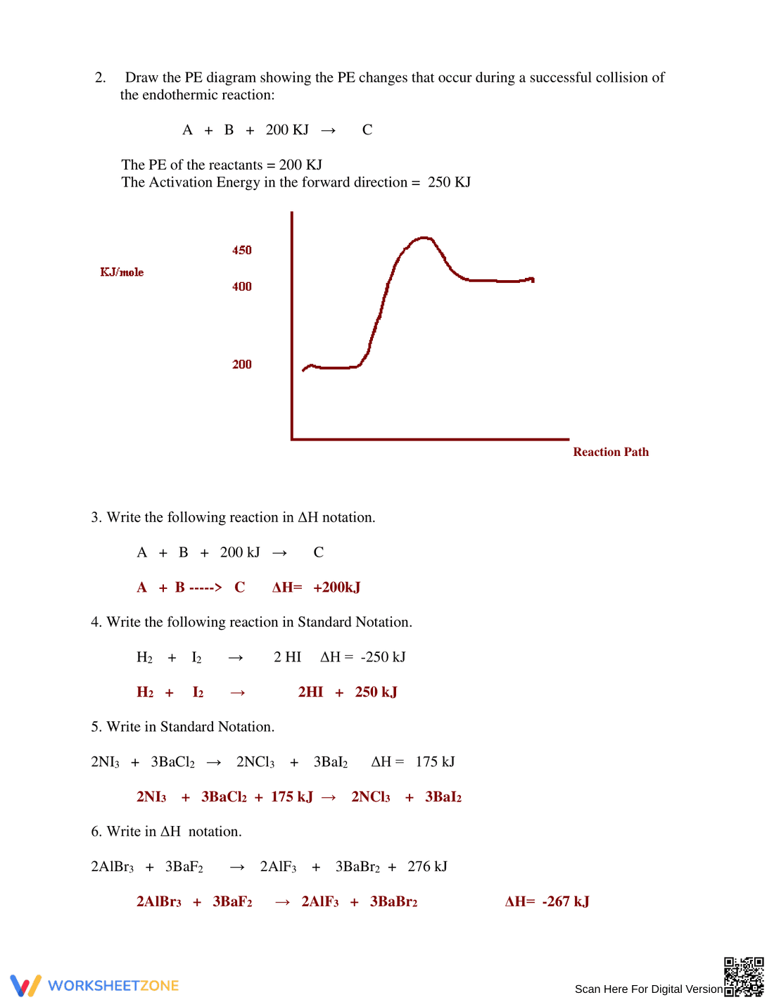Updated Potential Energy Diagrams: Chemistry Practice - Page 2