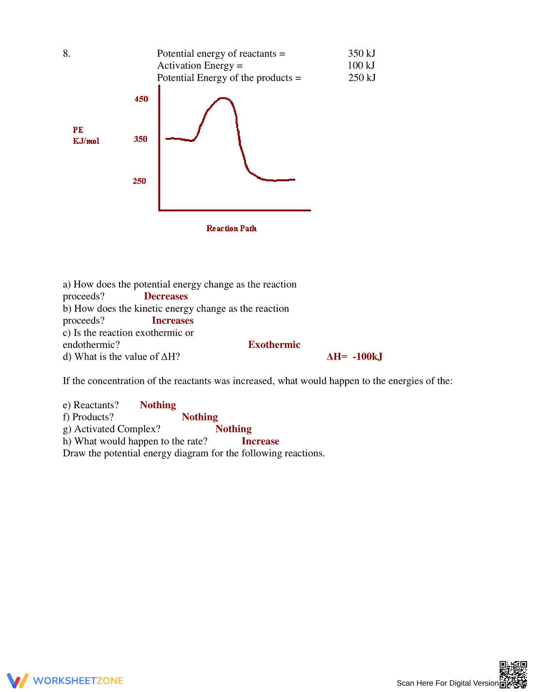 Updated Potential Energy Diagrams: Chemistry Practice - Page 4